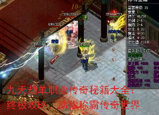 九天劫单职业传奇秘籍大全:终极攻略,助你称霸传奇世界 九天劫单职业传奇秘籍大全:终极攻略,助你称霸传奇世界