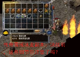 传奇雪域冰龙副本:决战前,这些细节你注意了吗? 传奇雪域冰龙副本:决战前,这些细节你注意了吗?
