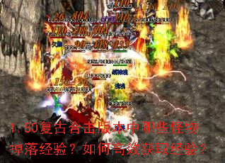 1.80复古合击版本中哪些怪物掉落经验?如何高效获取经验? 1.80复古合击版本中哪些怪物掉落经验?如何高效获取经验?
